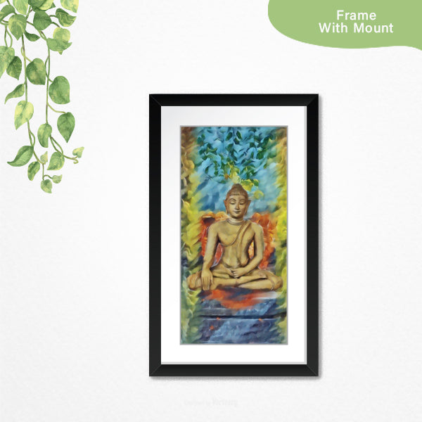 Buddha Painting - Black Frame With Mount
