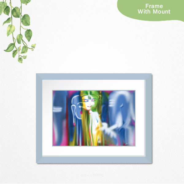 Universal Love Painting - Blue Frame with Mount