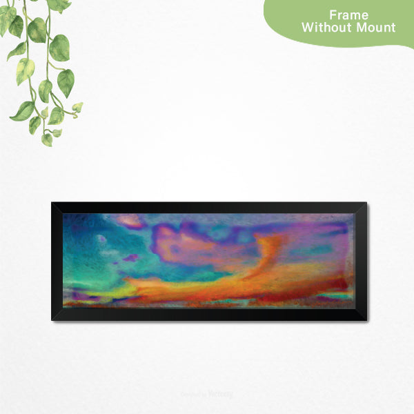 Cloudy Sunset Painting - Black Frame without Mount