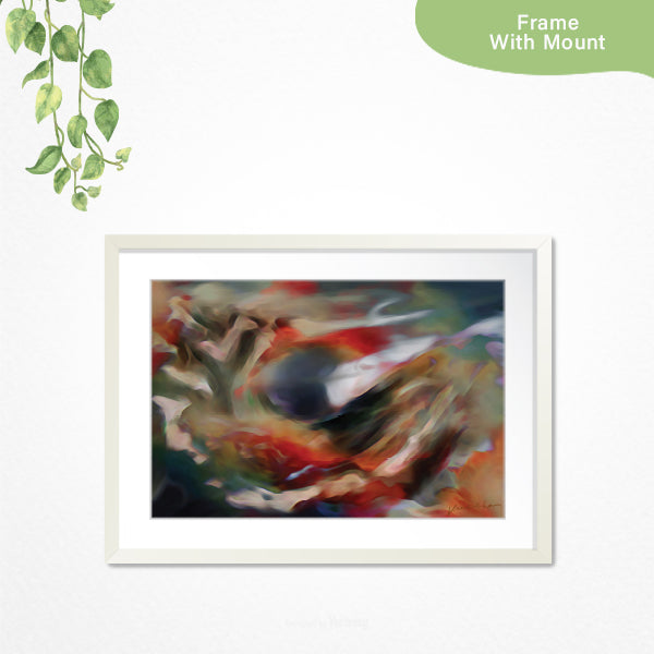 Color Thought Painting - White Frame with Mount